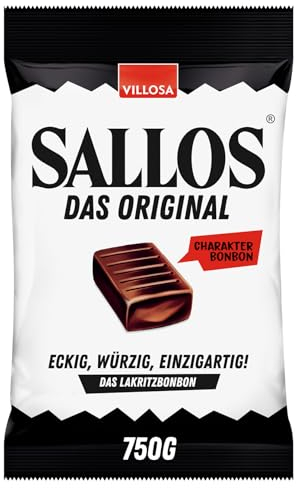 SALLOS das Original im großen Vorteilspack – Lakritz-Bonbon mit Kräutern, aus natürlichem Süßholzsaft, würziges Lakritz, vegan, im Vorrats-Pack, 750 g