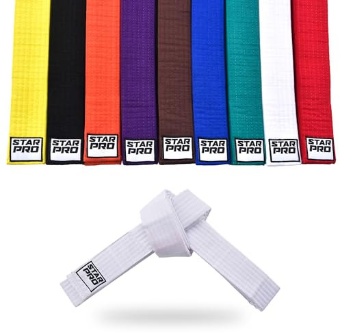 Starpro Martial Arts Grading Belt - 7 Stich Baumwolle - 9 Farben - Leichtes Design für Karate Judo Taekwondo Training und Wettkampf - 240cm 280cm 320cm