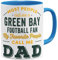 OM3® Green-Bay-Fan Tasse | Keramik Becher | American Football Mug | 11oz 325ml | Beidseitig Bedruckt | Hellblau