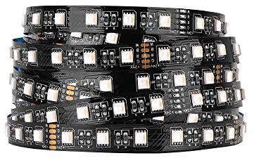 BTF-LIGHTING RGBWW 5050 RGBW RGB+Warmweiß (2700K-3000K) 4 Farben in 1 LED 5m 60LEDs/m Mehrfarbiges LED-Leuchtband IP30 Nicht wasserdicht schwarze PCB DC24V Für Innendekorationen