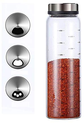 Shaker per sale e pepe con fori di versamento regolabili, dispenser perfetto per i tuoi sali, 500 ml