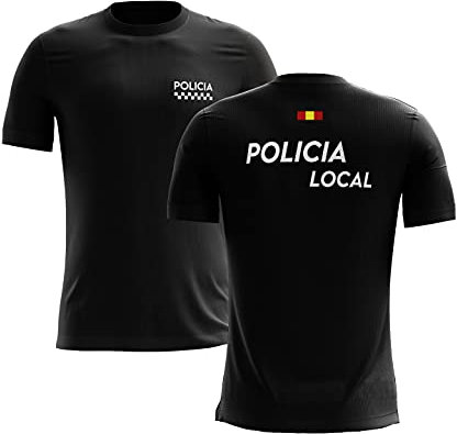 SERPOLICIA Camiseta de la Policia Local Negro XS