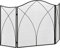 HOMCOM Salvachispas Plegable Pantalla Protectora de Chimenea 3 Paneles con Bisagras y Estructura de Metal Decorativa 126x2x76 cm Negro