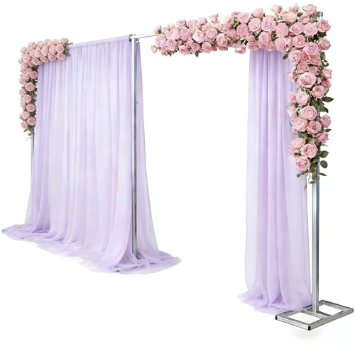 20ftx10ft Backdrop Stand Portable Pipe and Drape Poles Kit for Wedding Parties Curtains Stage Decoration Photography Photo Booth, Metal Curtain Frame Long Background Stand Support System