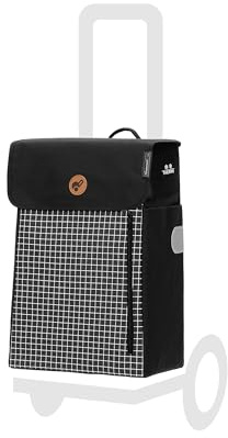 Andersen Einkaufstrolley Ersatztasche - 36 Liter - mit Kühlfach - Seiten- & Fronttasche - extra Innenfach - wasserabweisend - Reflektoren - faltbar - Hente schwarz