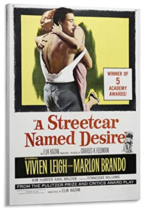 Filmposter, Motiv: A Streetcar Named Desire, klassisches Vintage-Drama-Filmposter und Wandkunst, Bilderdruck, modernes Familien-Schlafzimmer, Dekor-Poster, 50 x 75 cm