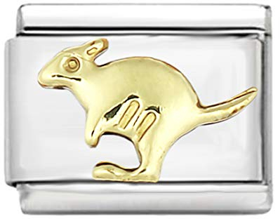 AKKi jewelry italy Charms für Armband Classic glieder Italian Charm, Silber Gold Edelstahl Links Kult Blume Tiere Herz für Basisarmband Glänzend matt Farbe kompatibel mit Original Strass Wert #9