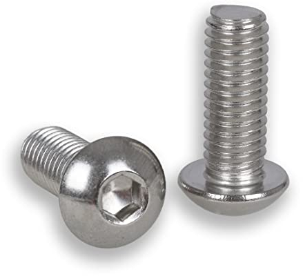 Photecs® Edelstahl A2 Linsenkopf-Schrauben UNC 3/8-16 Zoll-Gewinde (2 Stk.), Gewindelänge 25mm, Innensechskant-Kameraschrauben