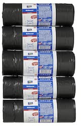 aro MŸllbeutel mit Zugband, Schwarz, 60 Liter, Standard, HDPE + LDPE 25µm, 100 StŸck