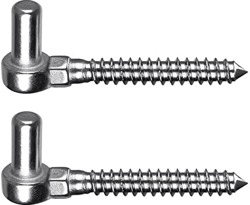 Insaga 304 Edelstahl-Torscharniere, einteiliges Schraubscharnier, Gartentor Scharnier für Holztor oder Pfosten, Gewindedurchmesser 11mm, Länge 114mm, 2 Stück