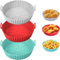 Vinuwu Silicone Air Fryer Liners, 3Pcs Reusable Air Fryer Accessories, Non-Stick, Non-Toxic, BPA-Free, Easy to Clean, Dishwasher Safe, for Ninja Air Fryer & More