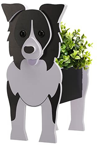 LIBOOI Cute Dog Planter Pots, Dog Succulent Planter, Plants Storage Container Plant Pots, 3D Animal-shape Plant Pot, Gardening Pots For Indoor/outdoor Garden, Border Collie