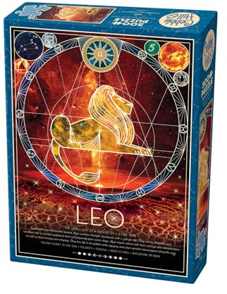 Cobble Hill 3845015 Sternzeichen Löwe, Leo, 500 Teile Puzzle inkl. Puzzleposter für Erwachsene und Kinder ab 12 Jahren, Sternzeichenpuzzle, Astrologie