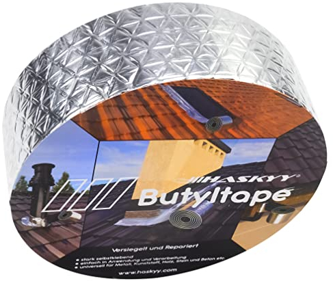 Wasserdichtes Klebeband Butylband I 7,5cm*5m hochwertig selbstklebend mit Aluminiumfolie I Butyl-Tape alterungsbeständig korrosionsbeständig UV-beständig