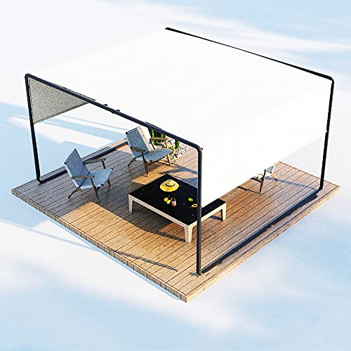 ZZYYZZ Pavillon-Überdachung, 10 x 10 Outdoor-Pavillon-Hinterhof-Überdachungszelt mit höhenverstellbarem Seitendach, für Party, Hochzeit, Grillen und Veranstaltungen,Weiß