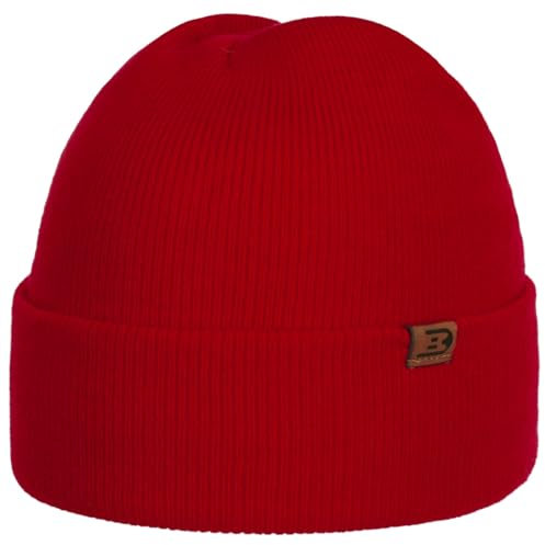 CapUniverse Wind Beanie Umschlagmütze Strickmütze Herren Ganzjährig rot One Size