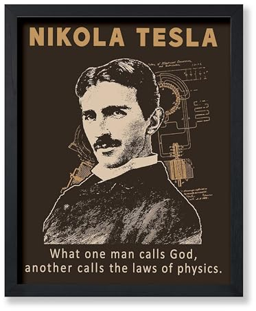 Poster Master Poster Gesetze der Physik – Nikola Tesla-Druck – motivierende Zitate Kunst – Wissenschaftszitate Kunst – Geschenk für Männer und Frauen – inspirierende Dekoration für Wohnzimmer oder
