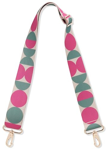Expatrié Taschengurt zum Wechseln - Jeanne Kreise Pink - Verstellbarer Schultergurt für Taschen Umhängetasche Bauchtasche - Flexibler Handtaschen Gurt mit Karabiner