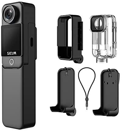 C300 4K 30FPS Mini Action Camera 5G/2.4G WiFi Sports Camera Dual Touch Control Screens 154° Wide Angle Lens 6-Axis Gyro Stabilization 30M Waterproof Night Vision Detachable Battery with an