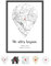 OWLBOOK® Personalisierte Geschenke für Frauen | Wo alles begann Bild mit Landkarte & Koordinaten | Geburtstagsgeschenk für Frauen | Hochzeitsgeschenk Hochzeit Jahrestag Einzug Weiß Map Papier