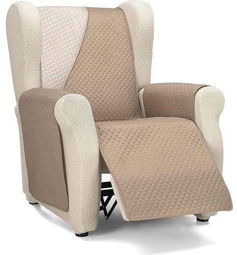 ECOMMERC3 Sesselbezug für 1-Sitzer-Sessel, vollständige Passform, Bezug für 1-Sitzer und Relaxsessel, Leinen/Leder