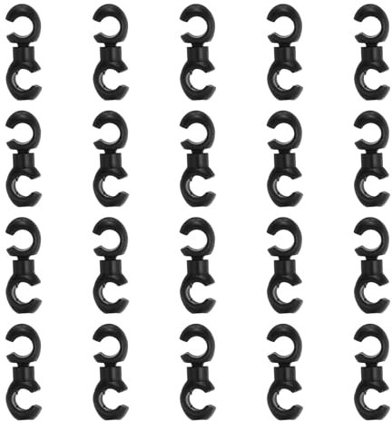 PATIKIL Pince de Câble de Frein de Vélo VTT, 20Pcs Clip en Forme de Crochet S Rotatif pour Câble de Frein en Croix Guide de Câble de Boîtier de Vitesse pour Vélo VTT Route, Noir