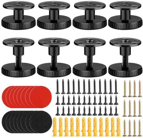 kayqbonke 8 Stück 27-40mm Verstellbare Möbelfüße, Höhenverstellbare Füße mit Doppelseitiges Klebeband, Verstellbare Füße Kann Gebohrt Oder Selbstklebend Sein, Möbelfüße für Tische, Andere Möbel
