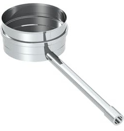 Schornstein Kondensatschale mit Ablauf 250mm seitlich 1/2“ Nippel aus Edelstahl einwandig, Durchmesser 300 mm