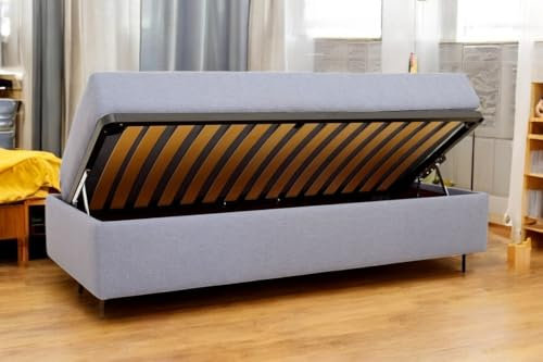 Sommier SALVASPAZIO singolo - con Box Contenitore alzata laterale Misure 80x190, Totalmente SFODERABILE ottimo per cameretta