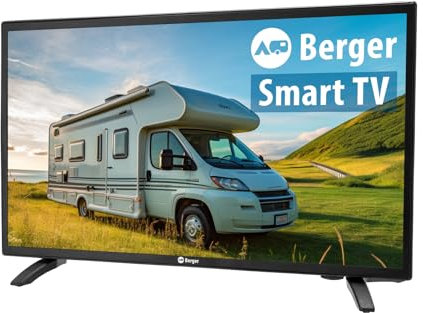 BERGER 12V Fernseher Wohnmobil Classiq 19 | Smart TV 12/24V Betrieb mit Triple Tuner, Bluetooth & WebOS | Camping Fernseher mit Lautsprecher & HD-Display | Ideal für Wohnwagen, LKW & Boot