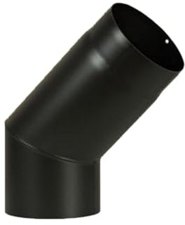 Curva a 45° Verniciata per Fumisteria – in Acciaio al Carbonio SP. 20/10 – per Stufe a Legna – Diametro 120mm
