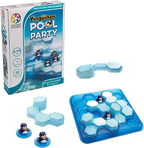 Smart Games - Penguins Pool Party, Puzzle Game with 60 Challenges, 6+ Ages