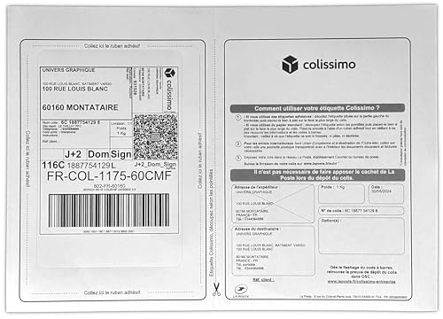 500 feuilles a4 étiquette expedition Colissimo - Chronopost - UPS - adapté pour FBA