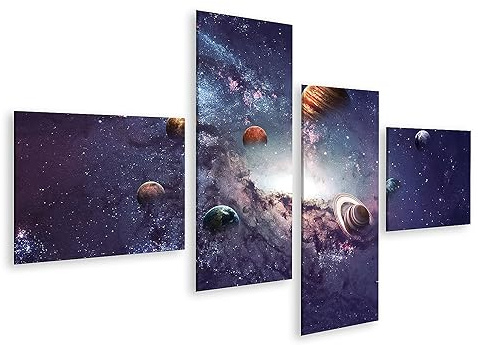islandburner Bild auf Leinwand Planeten des Sonnensystems Im Weltraum Jugendzimmer Kinderzimmer Bilder Wandbilder Poster