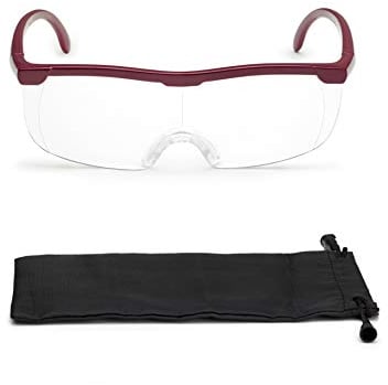 FALINGO Lupenbrille Vergrößerungsbrille Leselupe Lupe auf der Nase optische Vergrößerung auf 200% (Rot)