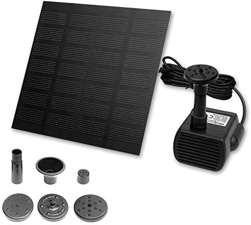 Froadp 1.8W Solar Teichpumpe Brunnenpumpe Solarpumpe Gartenbrunnen Miniteich Brunnen Mobile Wasserspiel Solarbrunnen Fontäne Pumpe Springbrunnen Brunnenpumpen für Gartenteiche Gartendeko (Quadrat)