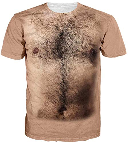 Loveternal Hairy Chest Tee Shirts Novelty Hawaillan Shirt Cool Smoke 3D T- Shirt XL