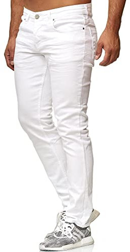 Tazzio Jeans Herren Slim Fit Stretch Jeanshose Hose Denim 16533 (33/30, Weiß)