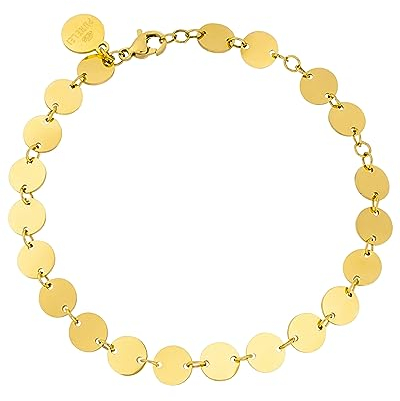 Purelei® Kalani Armband (Gold) – Elegantes, verspieltes Damen Armband mit Plättchen – Edelstahl 18K vergoldet – Verstellbare Länge 16/17,5/19 cm – Hawaiianisch inspiriert