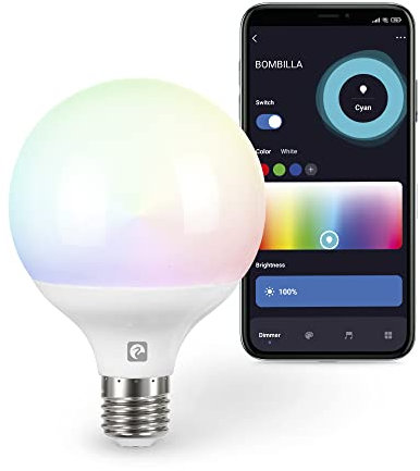 Garza Smarthome - Bombilla LED WiFi CCT + RGB 12w Globo E27 inteligente y programable, cambio de Intensidad + Tonalidad + Color, control por voz y app, Alexa, iOS, Google, Android