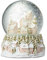 Heaven Sends Weihnachtsdorf-Schneekugel, rosa und goldfarben, Weihnachtsstadtbild, Kuppel-Ornament
