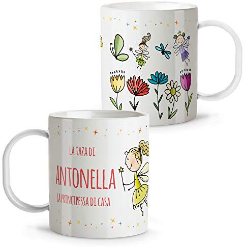 LolaPix Tazza Bambini Personalizzata con Nome. Ritorno a Scuola. Plastica. Vari Disegni. Fairy