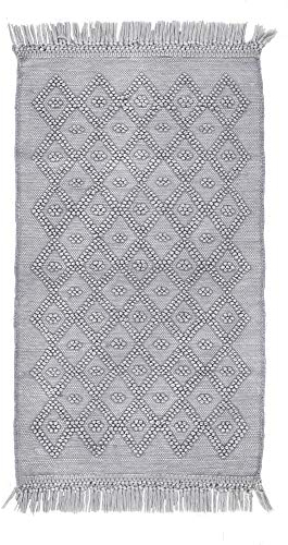 Badezimmerteppich Vintage | Badematte | Oekotex | Waschbar | 100% Baumwolle | 70 x 160 cm; Farbe: Grau | Tom Tailor - Vintage Wash