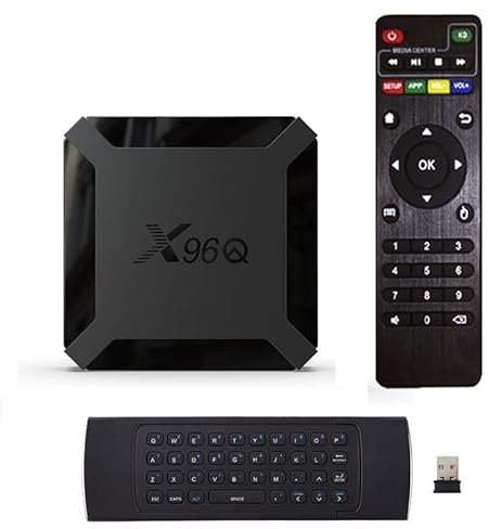 Android 10.0 TV Box,X96Q 2GB RAM 16GB ROM Smart TV Box Allwinner H313 Quad Core Support 4K 3D Set Top Box X96 Mini Wifi Home Media Player(Without Mini Keyboard)