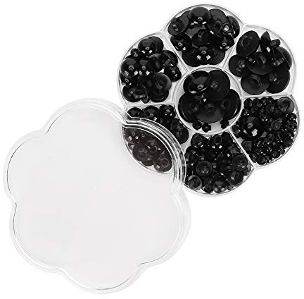 184 Stück Kunststoff-Puppenaugen, gewölbt, schwarze Pilz-Knöpfe, zum Nähen, Basteln, für Puppen, Teddybär