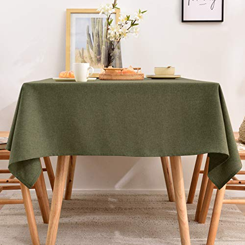 BALCONY & FALCON Table Cloth Wipe Clean Rectangular Water Resistant Tablecloth for Home, Dining, Kitchen, Events, Wedding, Banquet, Festivals Parties Decorations (Olive, 140 x 240cm)
