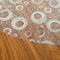 Transparente Folie Tischdecke Tischfolie Schutzfolie mit Muster Kringel Grau Oval ca. 140 x 220 cm abwaschbar