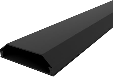 Onpira® Aluminium Kabelkanal in 5 Farben – TV-Kabelkanal selbstklebend oder zum Schrauben – für Wand & Boden – saubere Kabelführung im Innen- & Außenbereich (50x1100mm, Schwarz Selbstklebend: Nein)