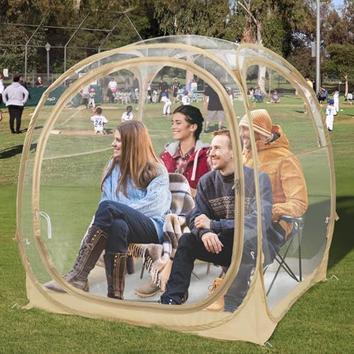EighteenTek Sportzelt, wetterfest, für den Außenbereich, sofortiger Pop-Up-Schutz, transparent, groß, Specious für 4 Personen, leicht, tragbar, zum Patent angemeldet 160 x 160 x 160 cm