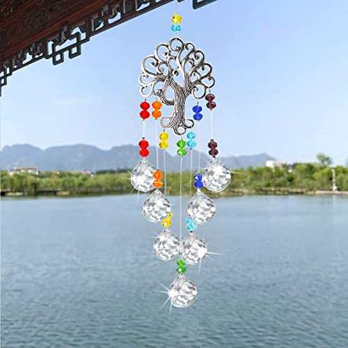 Seasboes Arcoíris Prisma, Colgante Decorativo de Cristal, Atrapasol Con Cristales, Bola de Receptor Sol para Boda/Hogar/Ventana/Feng Shui/Oficina Decoración (Color)